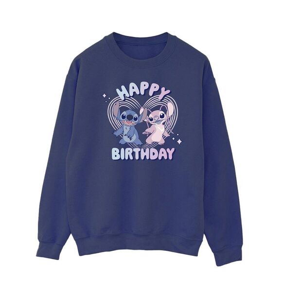 Lilo & Stitch Mens Happy Birthday Sweatshirt / Navy Blue